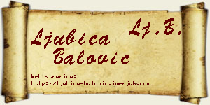 Ljubica Balović vizit kartica